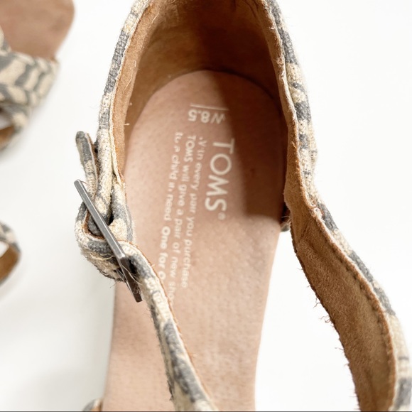 Toms sienna wedge sandal chevron burlap tan black - Picture 13 of 13